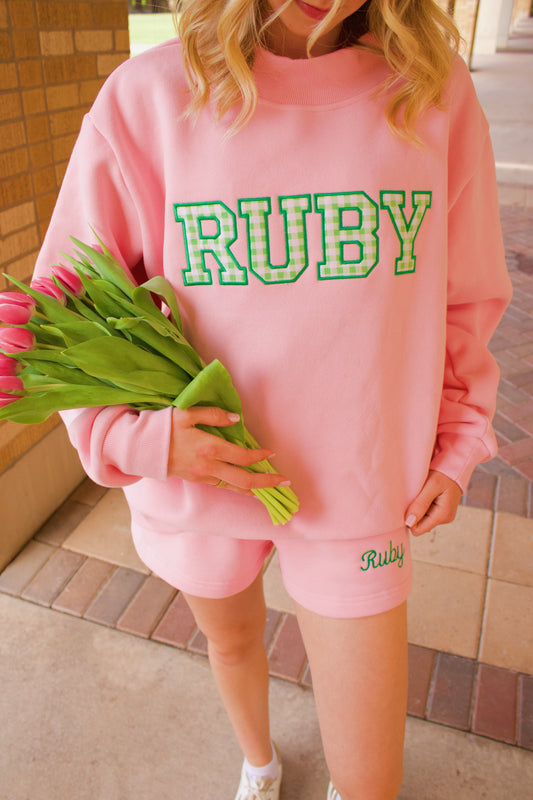 Pink Ruby Girl Mock Neck sweatshirt