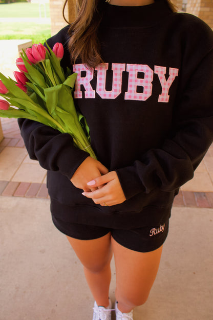 Black Ruby Girl Mock Neck Sweatshirt