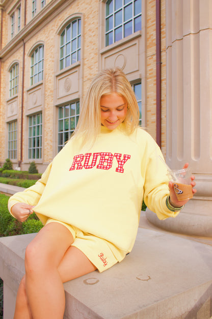 Yellow Ruby Girl Sweat Shorts